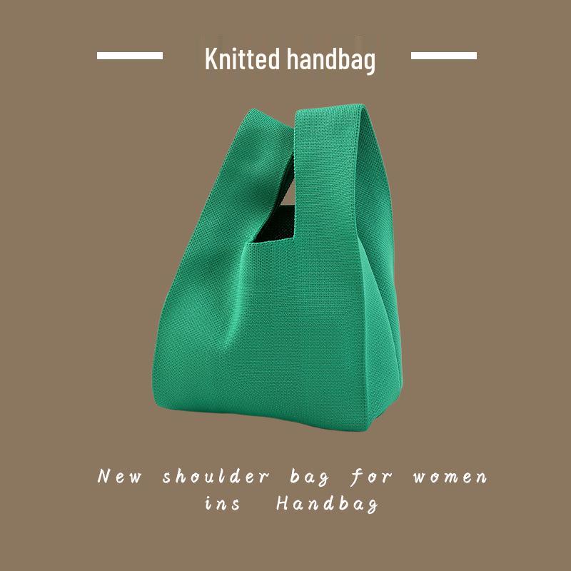 Trendy Women's Knitted Wool Bucket Handbag - Casual Tote & Lunch Box Bag