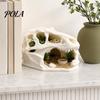 Natural Looking Reptile Shelter Dragon Skull Shelter, Hide Cave, for Terrarium Lizards Hideouts Fish Tanks Accessories Decorative Ornament Living Room