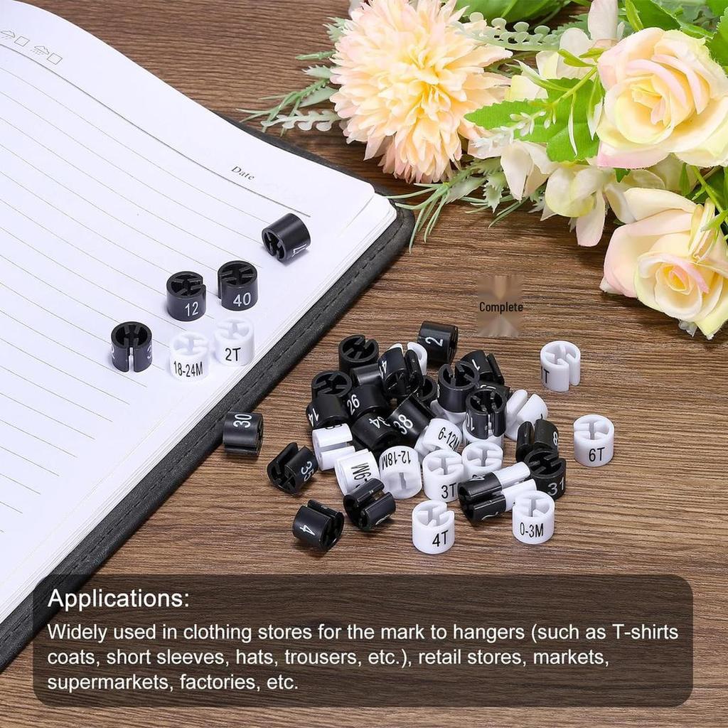 Double-Sided Children's Clothing Size Clips (1-100, 1-50)