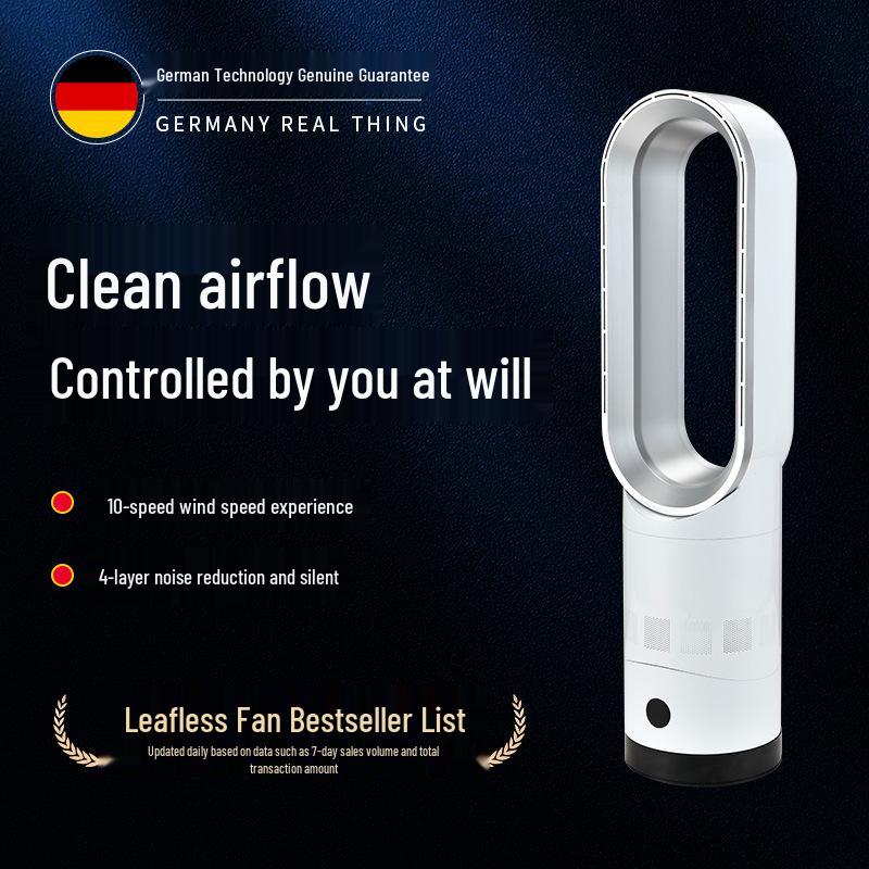 Bladeless Smart Standing Fan – Silent Air Circulation Electric Floor Fan for Home