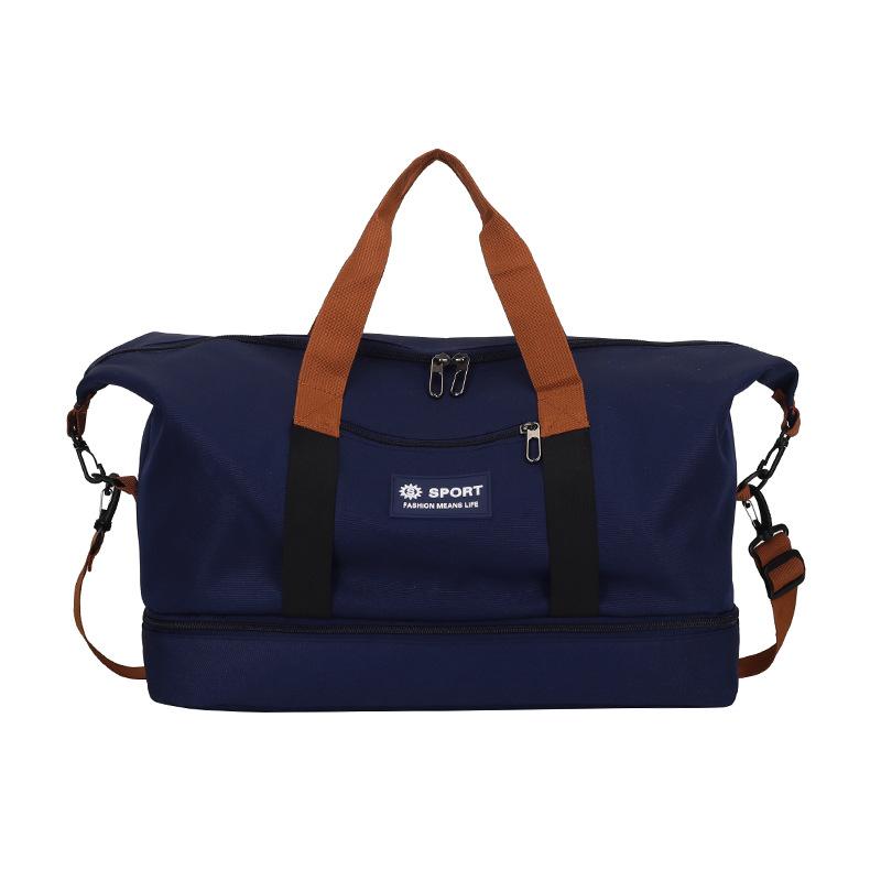 Dry and wet separation sports leisure fitness bag short business trip large capacity hand luggage bag can be set with tie rod belt shoe compartment