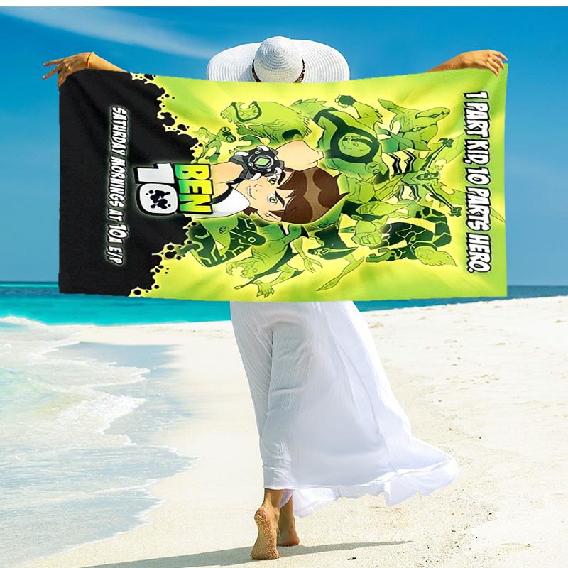 1pc Ben Alien Force Beach Towel,quick Drying Absorbent Beach Towel,outdoor Sports Swimming Beach towel,Soft and Comfortable Y73062