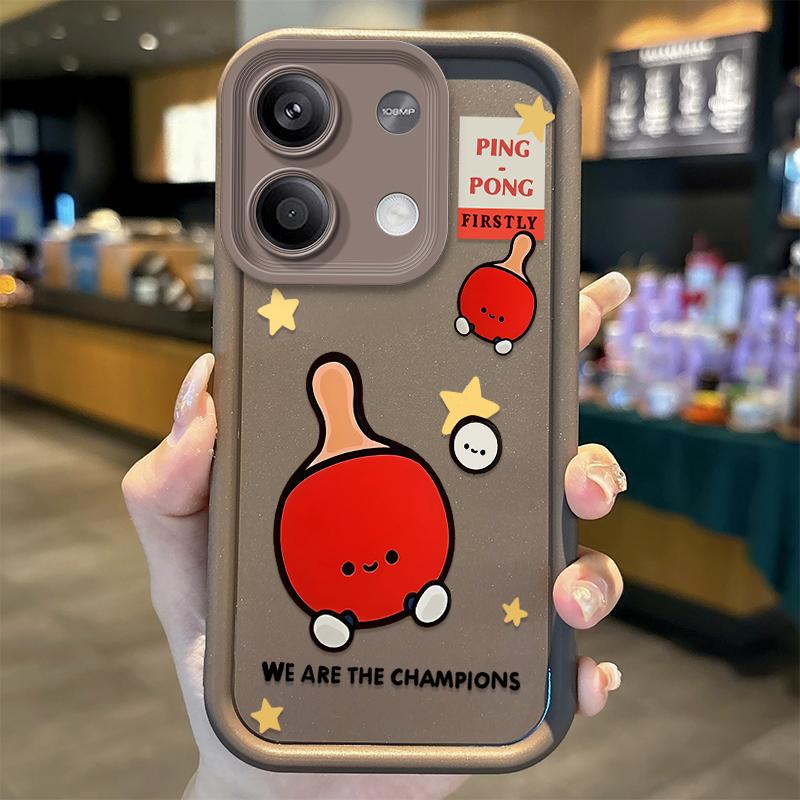 Cartoon Table Tennis TPU Phone Case for Redmi Note 13 12 Pro Plus 5G Note 13 12 11 10 9 Pro 12C 14C 10C 9C A2 A1 Dustproof Cover