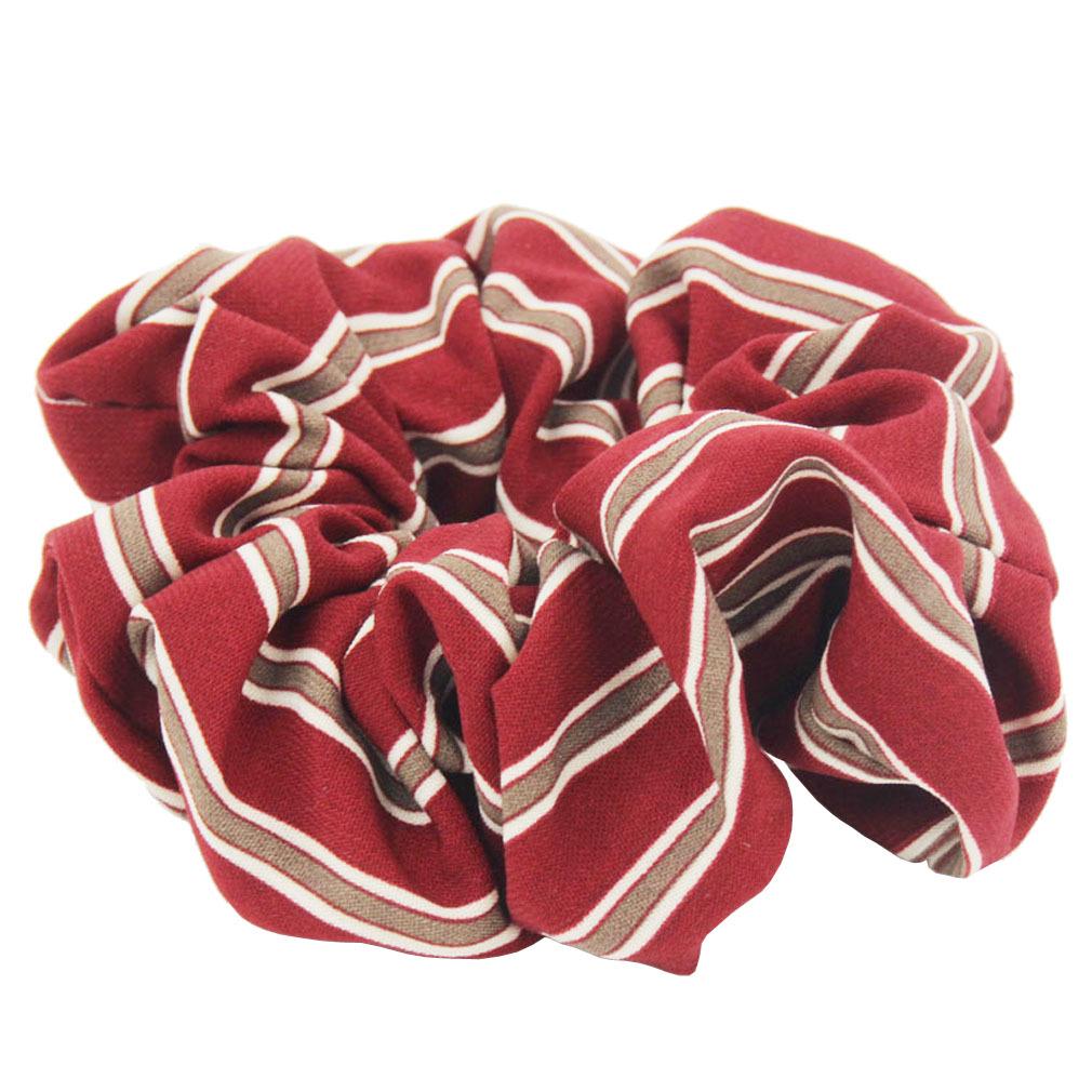 Chiffon Two-Color Striped High Elastic Women's Hair Tie