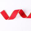 Luxurious 10 Meter Soft Velvet Red Ribbon With Gold Edge For Christmas Tree Decorations