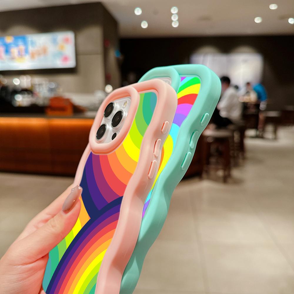 Ae93 Rainbow Art Design Protective Phone Cases for Xiaomi Poco X5 X3 M5s Redmi 13C 12C Note 13 Pro Plus 12S 10 Big Wave TPU Back Cover