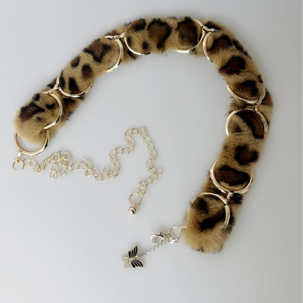 Sexy Leopard Plush Waist Chain Spring and Summer Multi-functional Subculture Sweet Choker Necklace Necklace for Women