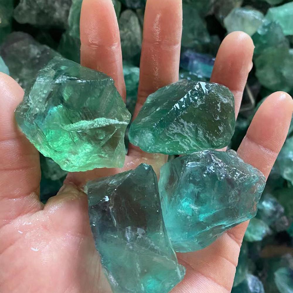 Natural Raw Rough Green Fluorite Quartz Crystal Healing Crystals Diffuse Stone Mineral Specimen Garden Home Decor Ornament 50g