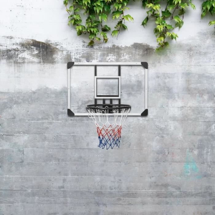 Panneau de basket-ball - VIDAXL - 90x60 cm - Polycarbonate - Montage mural - Usage régulier