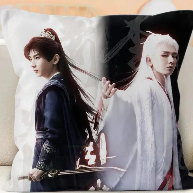 Cheng Yi Dubbelsidigt Tryckt Kuddfodral TV Legenden Resa Xiao Qiushui Li Chenzhou Dramabilder Heminredning Kuddfodral