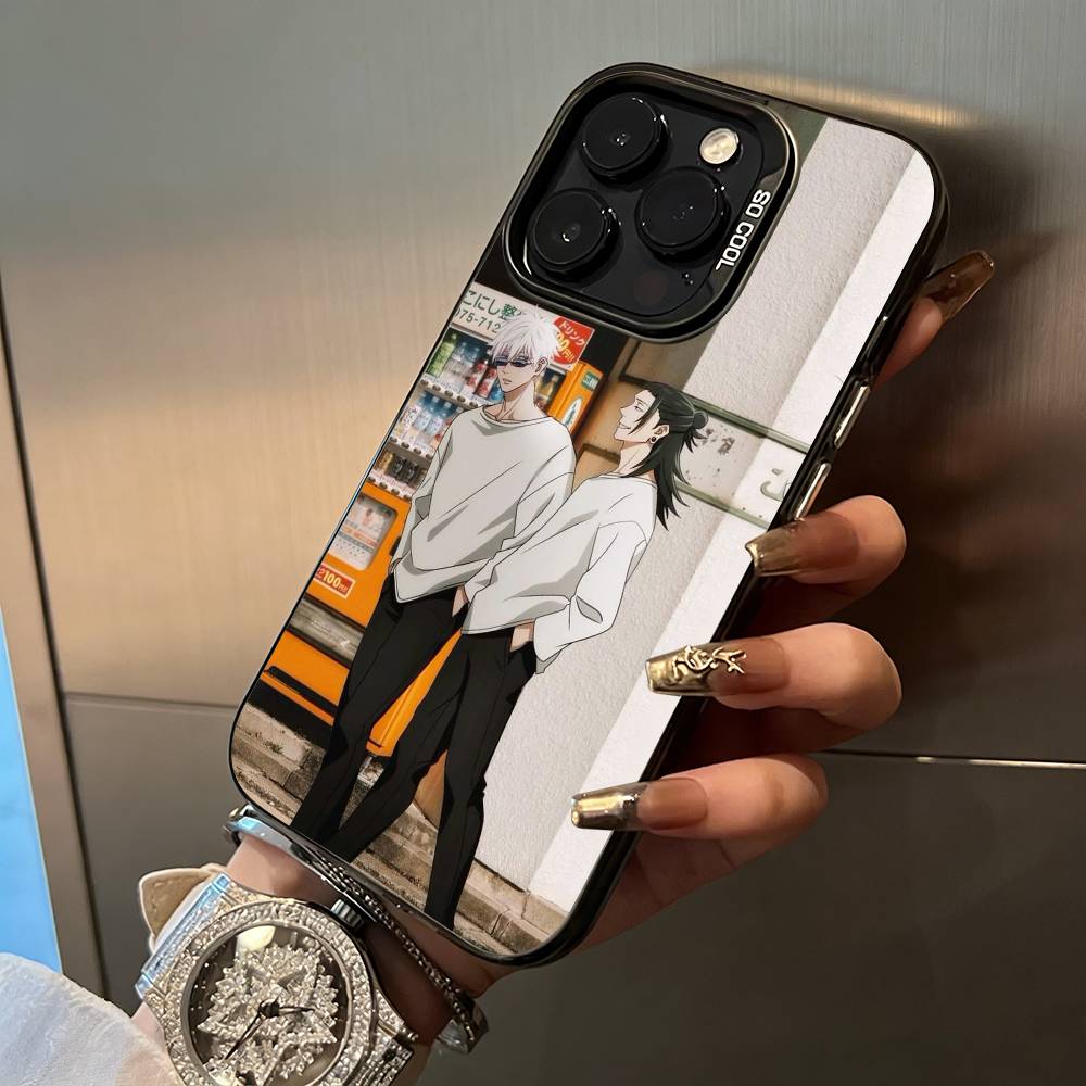 J-J-ujutsu Kaisen-S-uguru- Geto For iPhone 17 16 15 14 13 12 11 Pro Max XS  17 Air Silicone Colored Silver Bumper Cover