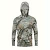 Mens Long Sleeve UV Protection Fishing Shirt With Hood Face Cover Quick Dry Breathable Outdoor Wear