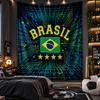 Wandbehang Tapisserie Brasilien Fußball Druck Stoff für Wohnzimmer Schlafzimmer Heimdekoration