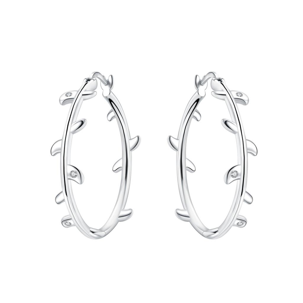 Vintage Floral Vine Hoop Earrings Trendy Botanical Plant Design Fashion Jewelry For Women