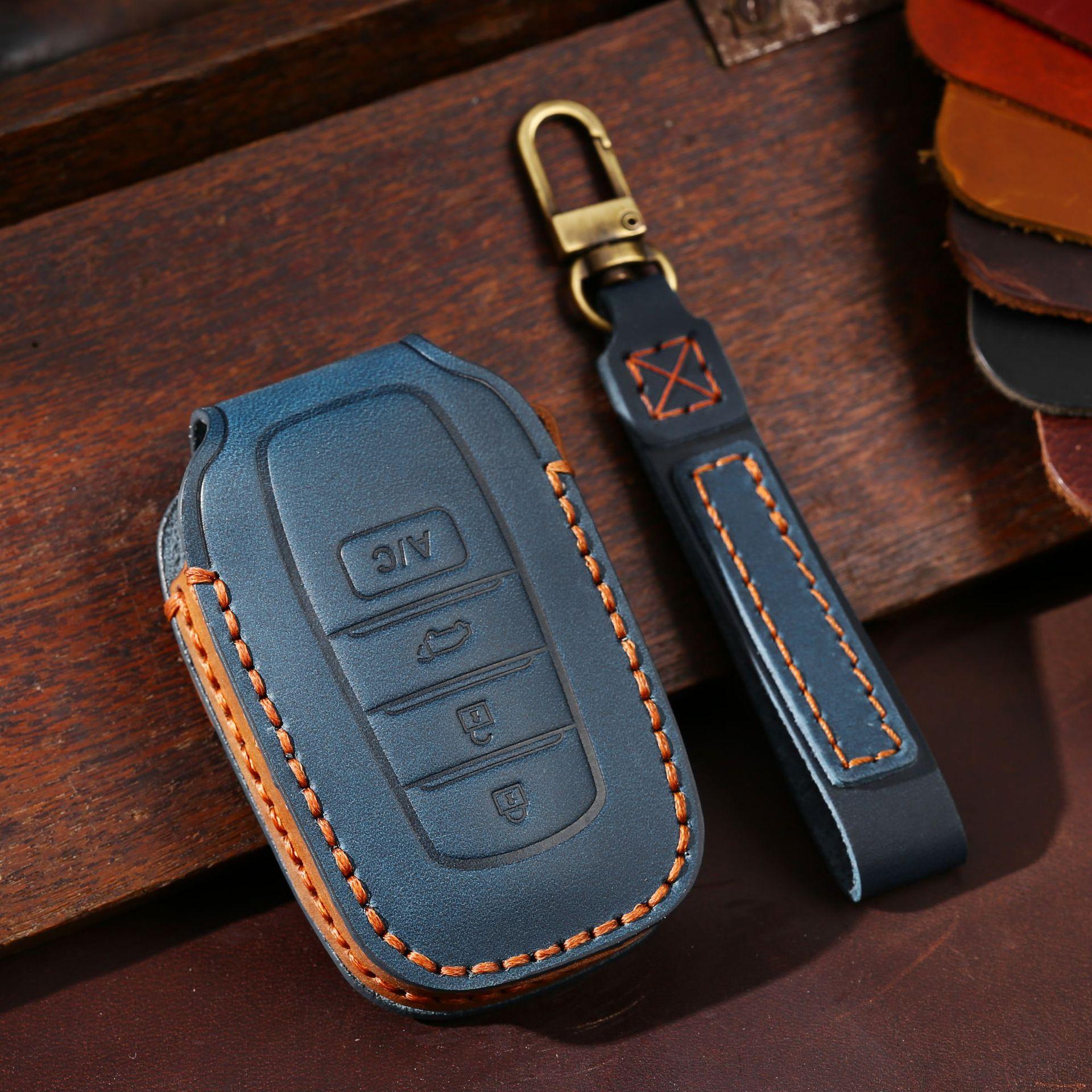 

Leather Car Key Case Cover For Toyota Land Cruiser Prado Crown Tlk 200 Yaris Cross Hilux Innova Fortuner Camry Rav4 Venza Sienna