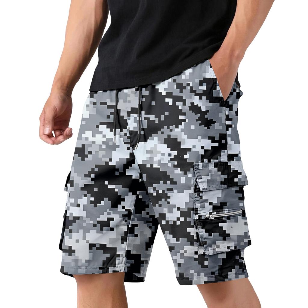 Herren-Cargoshorts mit Kordelzugbund Verstellbare Passform Mehrere Taschen Robustes Leichtes Material für Arbeiten im Freien und Freizeit