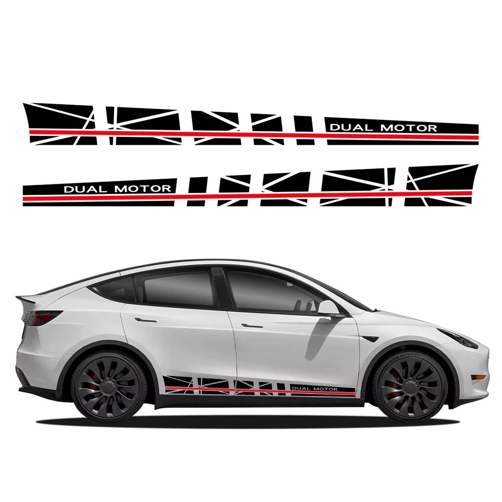 For Tesla Model Y Car Door Side Stickers PVC Decals Decoration Decal Waterproof Vinyl Film Auto Exterior Styling Car Accessories
