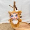 Lace Trimmed Plush Doll Pendant Cute Family Series Vinyl Face Backpack Hanging for Keychain Bag Kids Decor