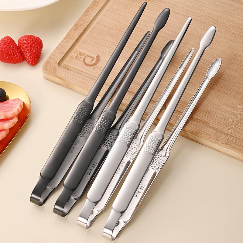 Zhi Shi Stainless Steel Hammered BBQ Food Tongs