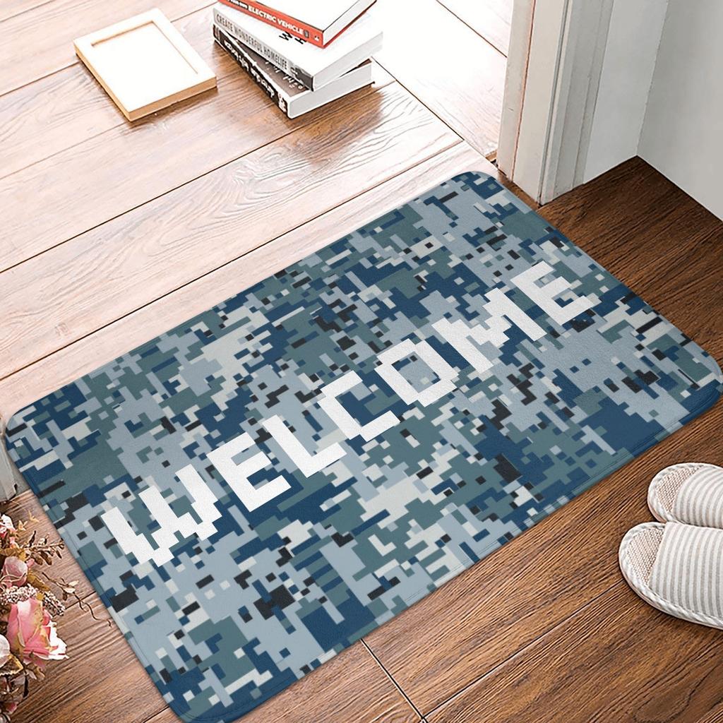 Flecktarn Camo Floor Door Bath Kitchen Mats Anti-Slip Outdoor Military Camouflage Doormat Toilet Entrance Rug Carpet Footpad