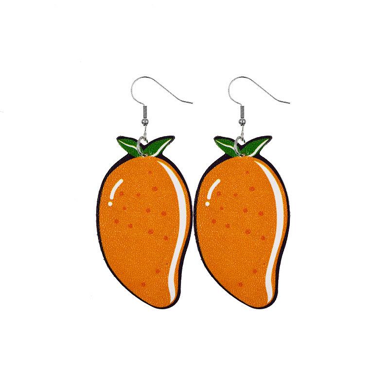 Hawaiian Fruit Series Leather Earrings Pu Leather Earrings