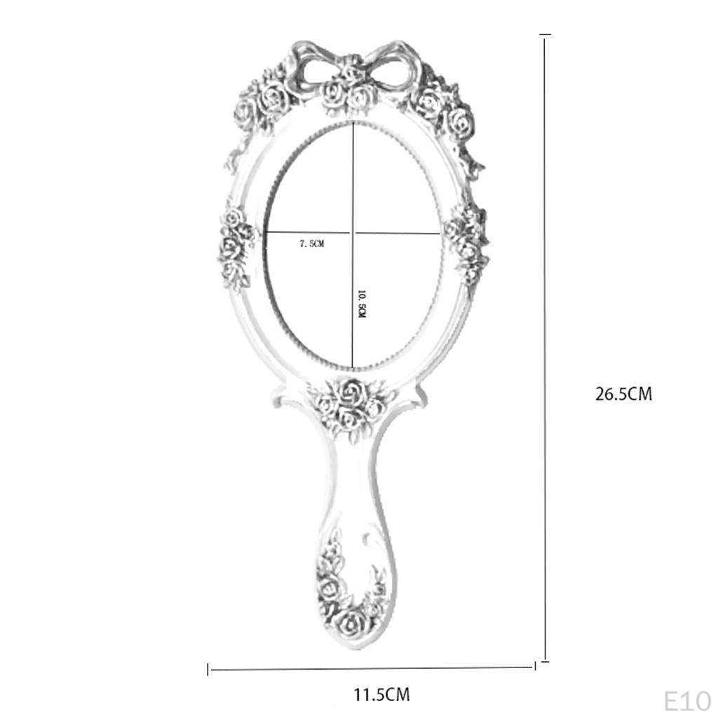Mirror with Rose Embossing for Make-up, Oval Shape