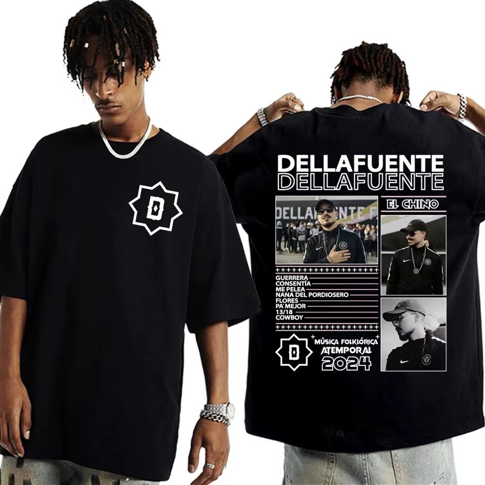 Rapper Dellafuente 2025 Tour T-Shirt Unisex Short Sleeve T-shirts  Round Neck Tee Streetwear Oversize Big Plus Size Men Clothing