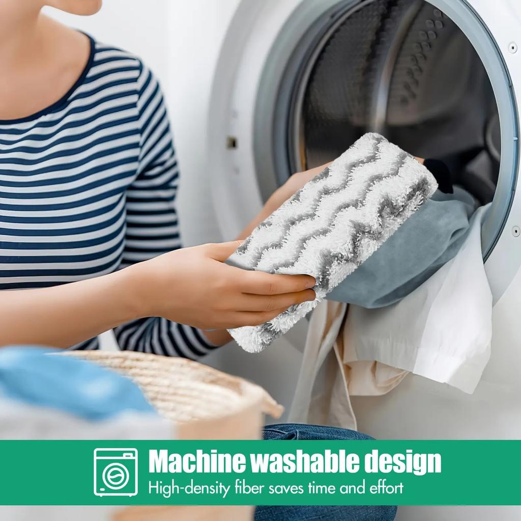 4/6 Stück Korallen-Samt Mopp Ersatzbezüge - Strapazierfähiges Polyestergewebe, Haushalt & Küche, Mopp zur Bodenreinigung, Einfach zu montierender Mopp