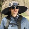 Solar Rechargeable Single Fan Fisherman Hat Outdoor Big Brim Sunscreen Quick Dry Fishing Hat Portable Mute Fan Caps For Man