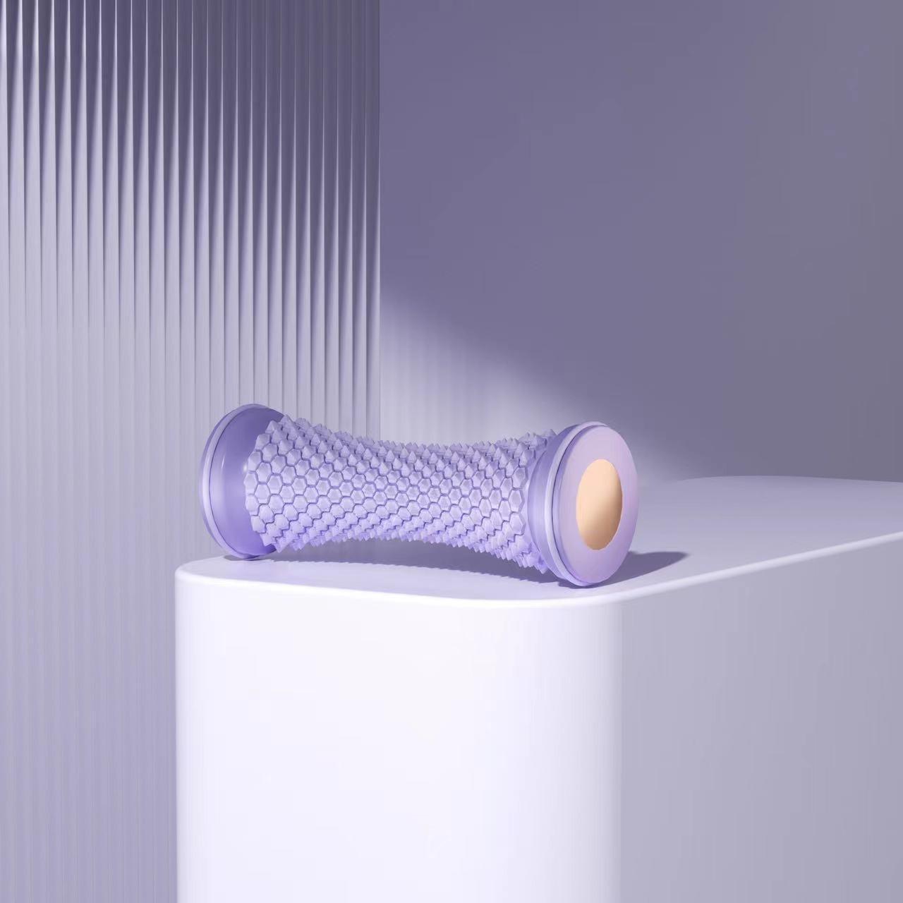 

1 шт. Пластиковый ролик для массажа мышц йоги, устройство для тренировки стоп, многофункциональный ролик для стоп для дренажа мышечной сети фиолетовый