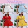 Polyester Lace Patchwork V Neck Waist Dress For Summer Street Style Womens Fashion