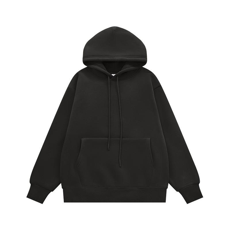 2025 Autumn and Winter New Solid Color Hooded Sweatshirt Loose Pullover Top