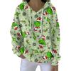 Ladies' Loose And Comfortable Drawstring V-neck Long Sleeved Christmas Printed Sweatshirt