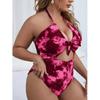 Plus Size Sexy Badeanzug One Piece High Cut Bademode Frauen Push Up Bodys Sommer Badeanzug Frauen Monokini Tankini
