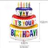 Colorful Three-Layer Cake Balloon - Birthday Party & Photo Prop Decoration