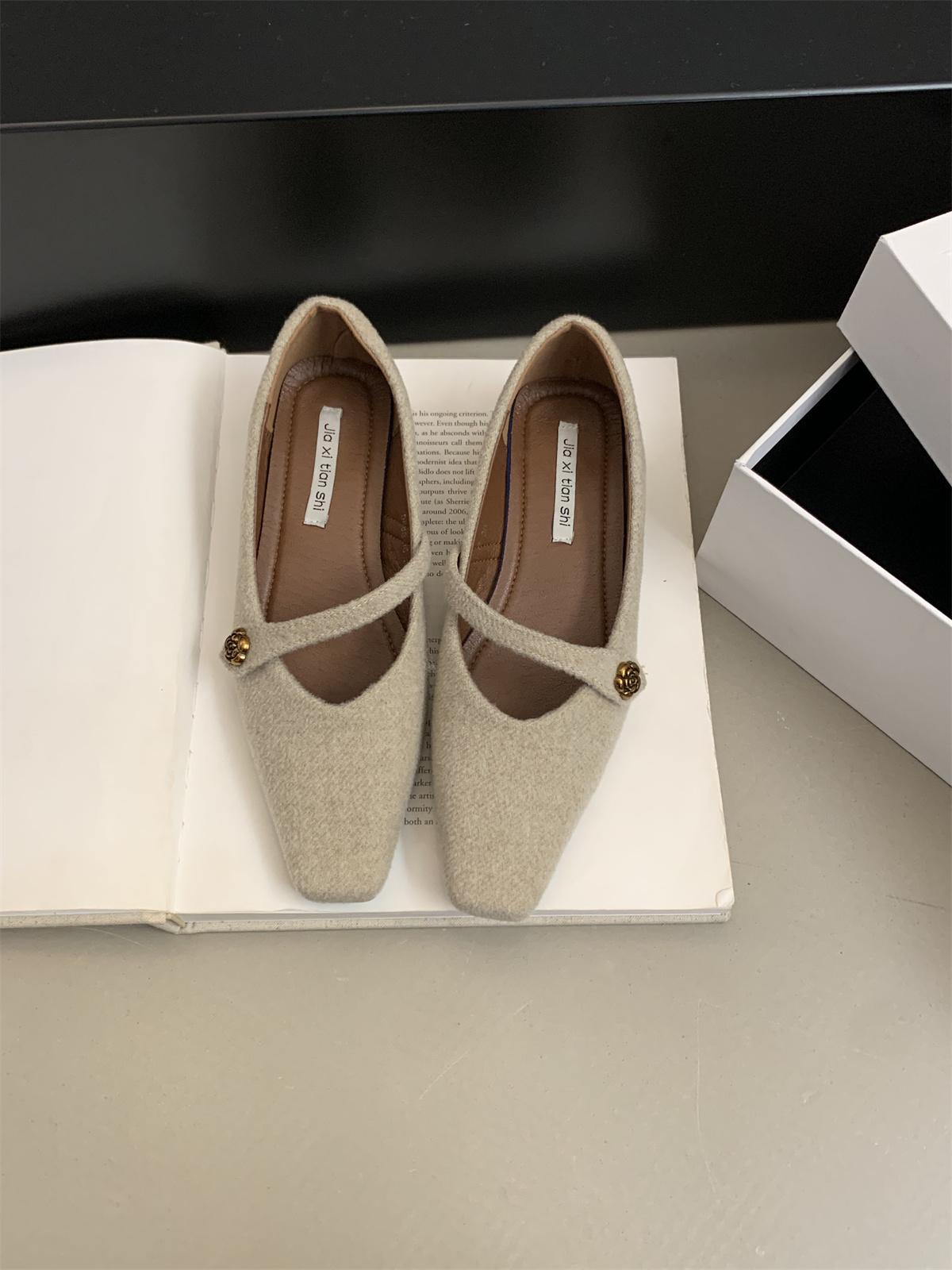 

Удобные балетки для работы для женщин с ремешком и квадратным носком, туфли на толстом каблуке, на среднем каблуке, повседневные Мэри Джейн, ретро с пряжкой, коричневые туфли 39 бежевый