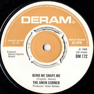 7palcová deska AMEN CORNER - Bend Me, Shape Me DM172 Deram 1968 UK Rock Použitá