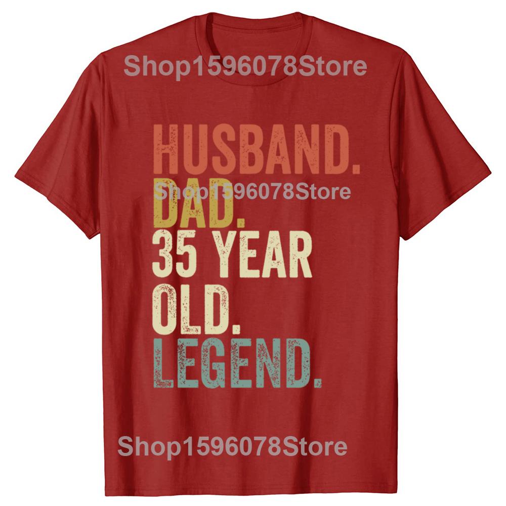 Funny 35th Birthday for Men Husband Dad 35 Year Old Legend T Shirts Men Streetwear Tee Shirt Short Sleeve Unisex 1990 Clothing