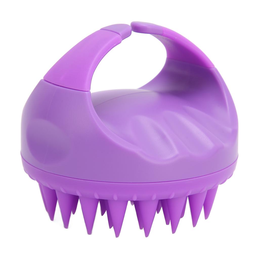 Spazzola Shampoo Massaggiante Capelli Bagnati Secchi Testa in Silicone Morbido Esfoliante Cuoio Capelluto per Donne Uomini Viola