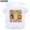 The Lion King Simba Nala Mufasa Print Cartoon Kids T-Shirts Girls Clothes Baby Boys Short Sleeve T Shirt Summer Children Tops