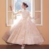 Girls New Chinese Style Puffy Tulle Princess Dress For Kids Piano Performance Birthday Party