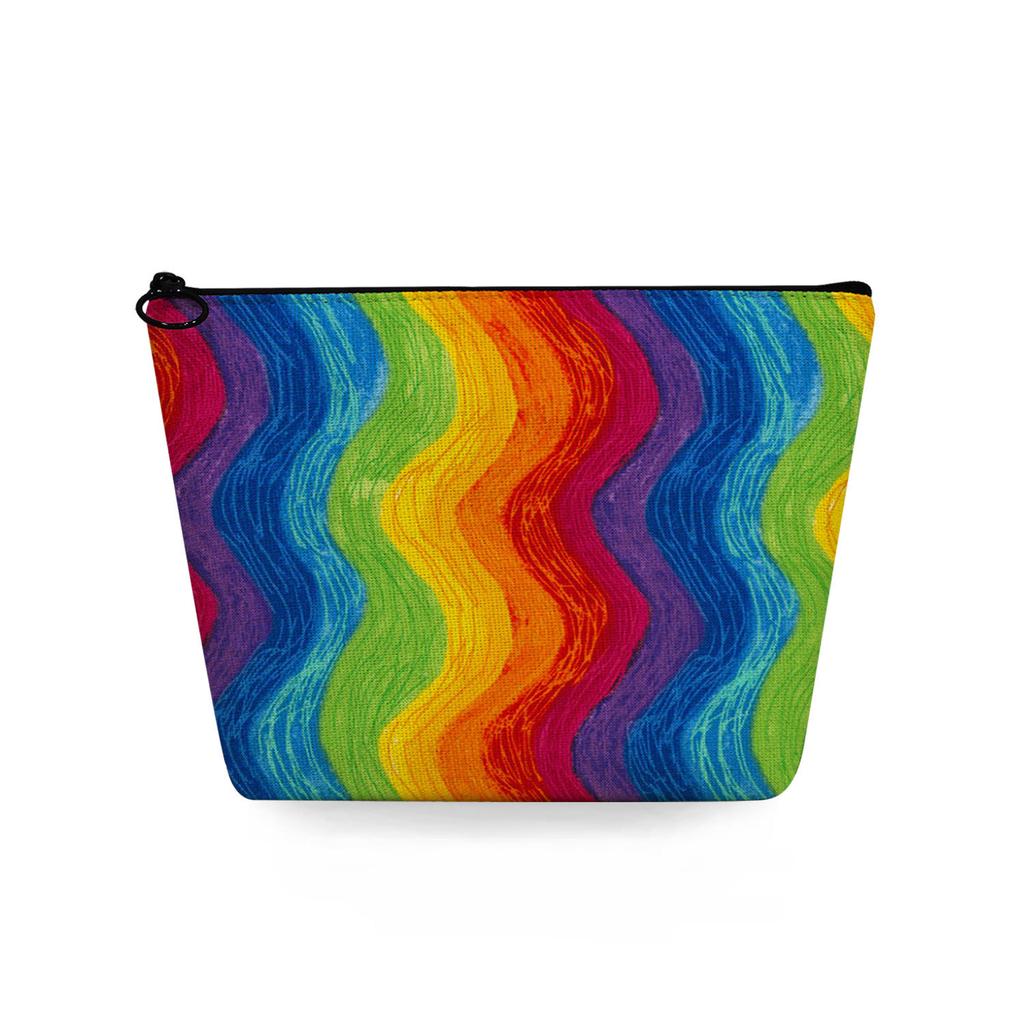 Women Color Texture Print Cosmetic Bag Toiletries Organize Travel Storage Case 6776