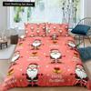 Santa Claus Pattern Bedding Set Christmas Deer Duver Cover Set for Kids Boys Girls Quilt Cover Queen Polyester Comforter Cover