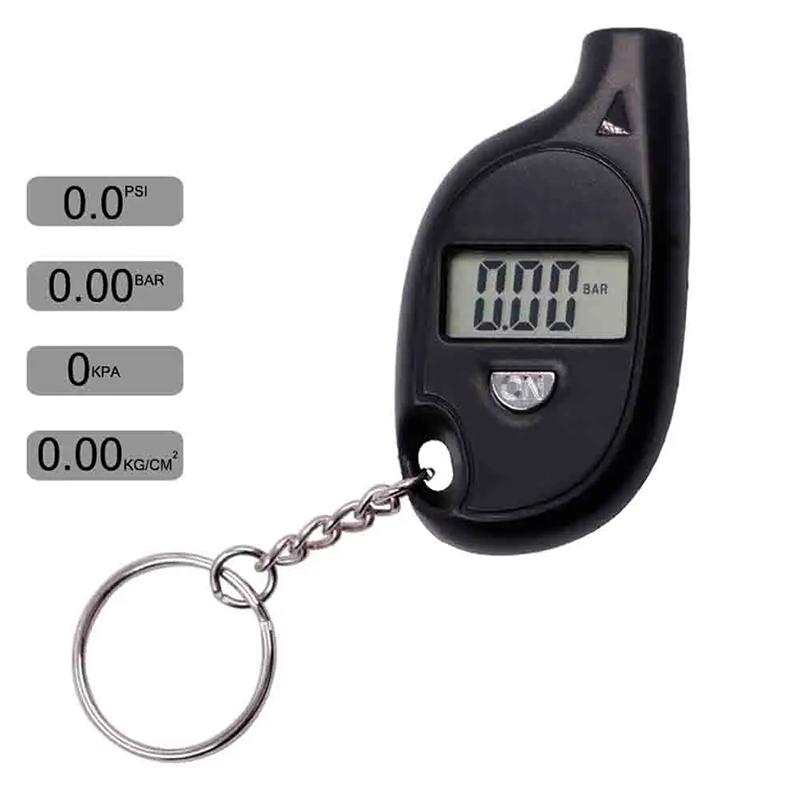 Mini Digital Lcd Display Tire Gauge Car Mini Keychain Tire Air Pressure Tester Meter Auto Car Motorcycle Tire Safety Alarm