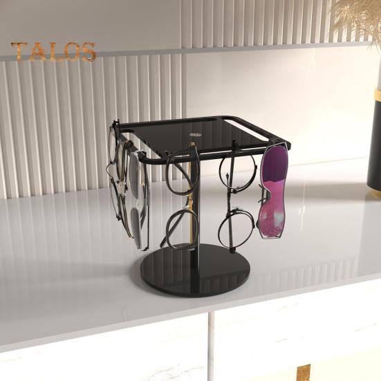 360 Degrees Rotating Sunglasses Organizer Single/Dual Layer Clear Acrylic Glasses Storage Rack Space Saving Heavy Duty Eyewear Display Stand Holder