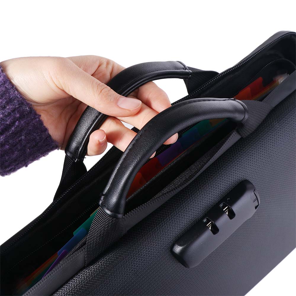 Waterproof Handheld File Bag 13 Accordion Pocket Portable Safe Storage Case  Home