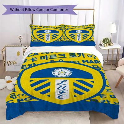 Leeds United Pattern Bedding Uilt Set Uilt Cover Pillowcase Home Decoration Birthday Gift (1 * Duvet Cover + 2 * Pillowcase Without Core)67