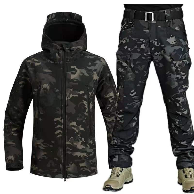 Men Women Softshell Jacket Pants Set