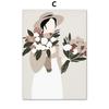 Flower Lady Bouquet Botanical Cactus Boho Posters and Prints Canvas Painting Nordic Wall Art Pictures for Living Room Decor