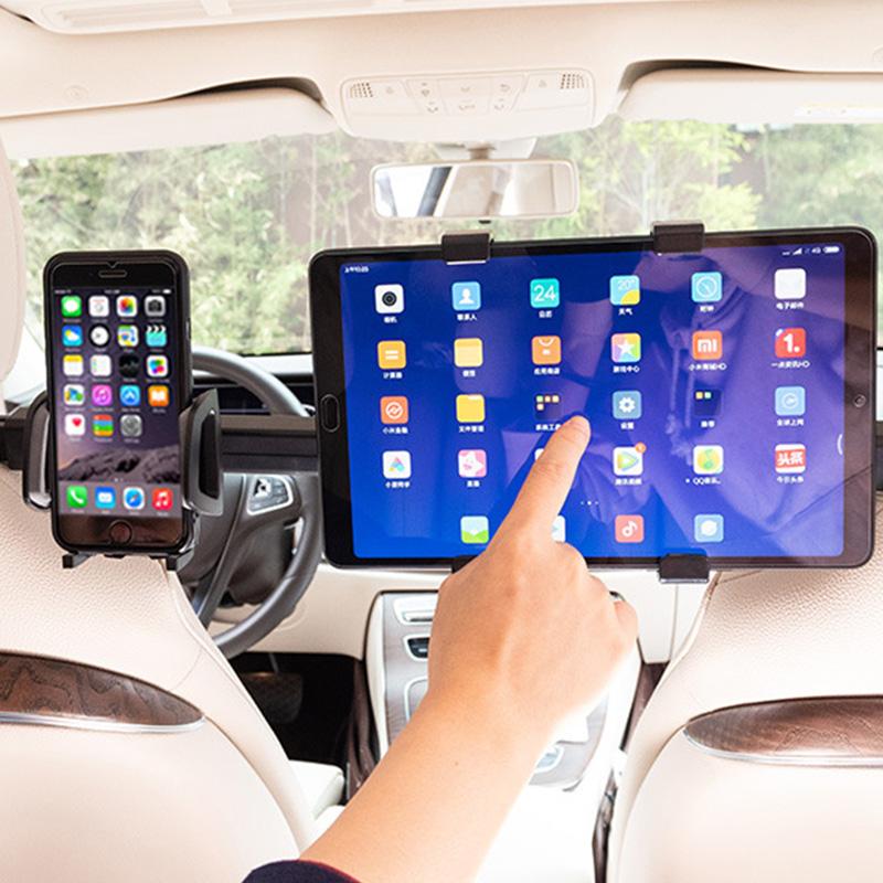 Car Universal seat Back Seat Headrest Phone Mount Holder for Rear Seat Car Tablet Phone Holder Stand Bracket 2 in 1